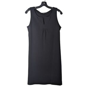 Talbots Sleeveless Shift Dress Black 100% Cotton Sundress Neutral Basic SP